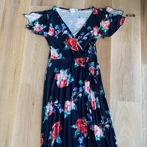 Floral maxi wrap dress. Worn once. Size S.